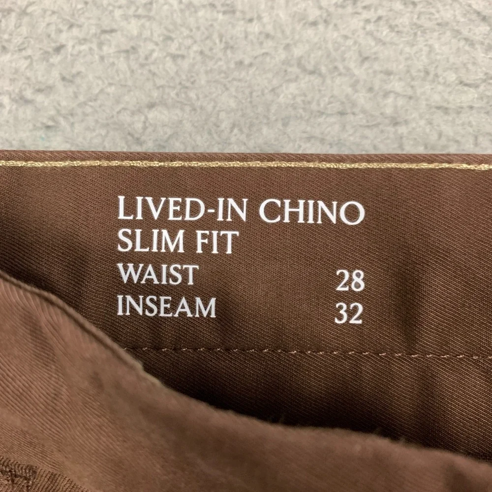 Banana Republic Lived-in Chino Pants Men's 28x32 Rich Earth Slim Tapered NWT $95